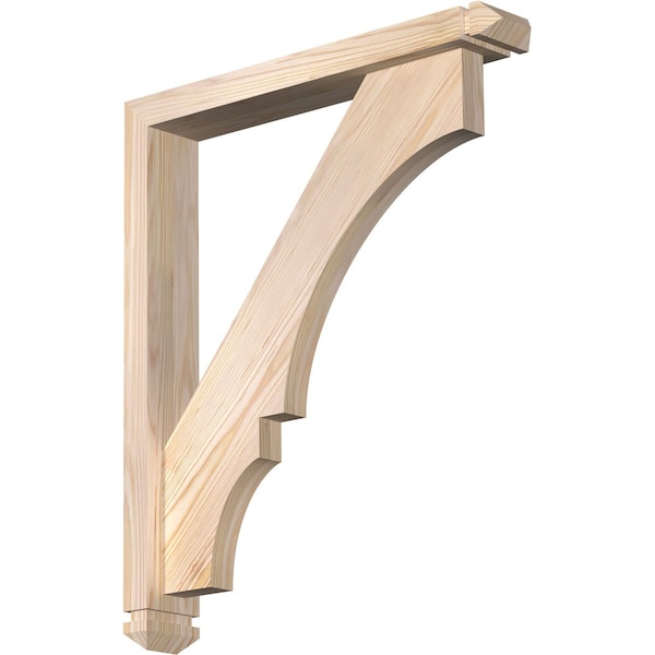 Ekena Millwork Balboa Arts and Crafts Smooth Bracket w/ Offset Brace, Douglas Fir, 3 1/2"W x 22"D x 26"H BKT0402X22X26BOA03SDF - main